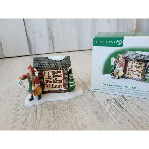 Dept 56 58467 12 days Dickens village sign Xmas new village - Picture 1 of 6